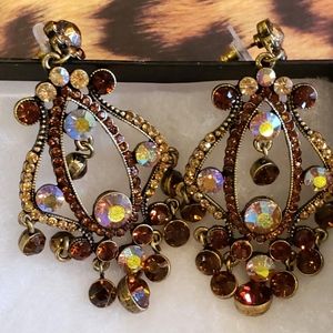 Brown cocktail earrings
